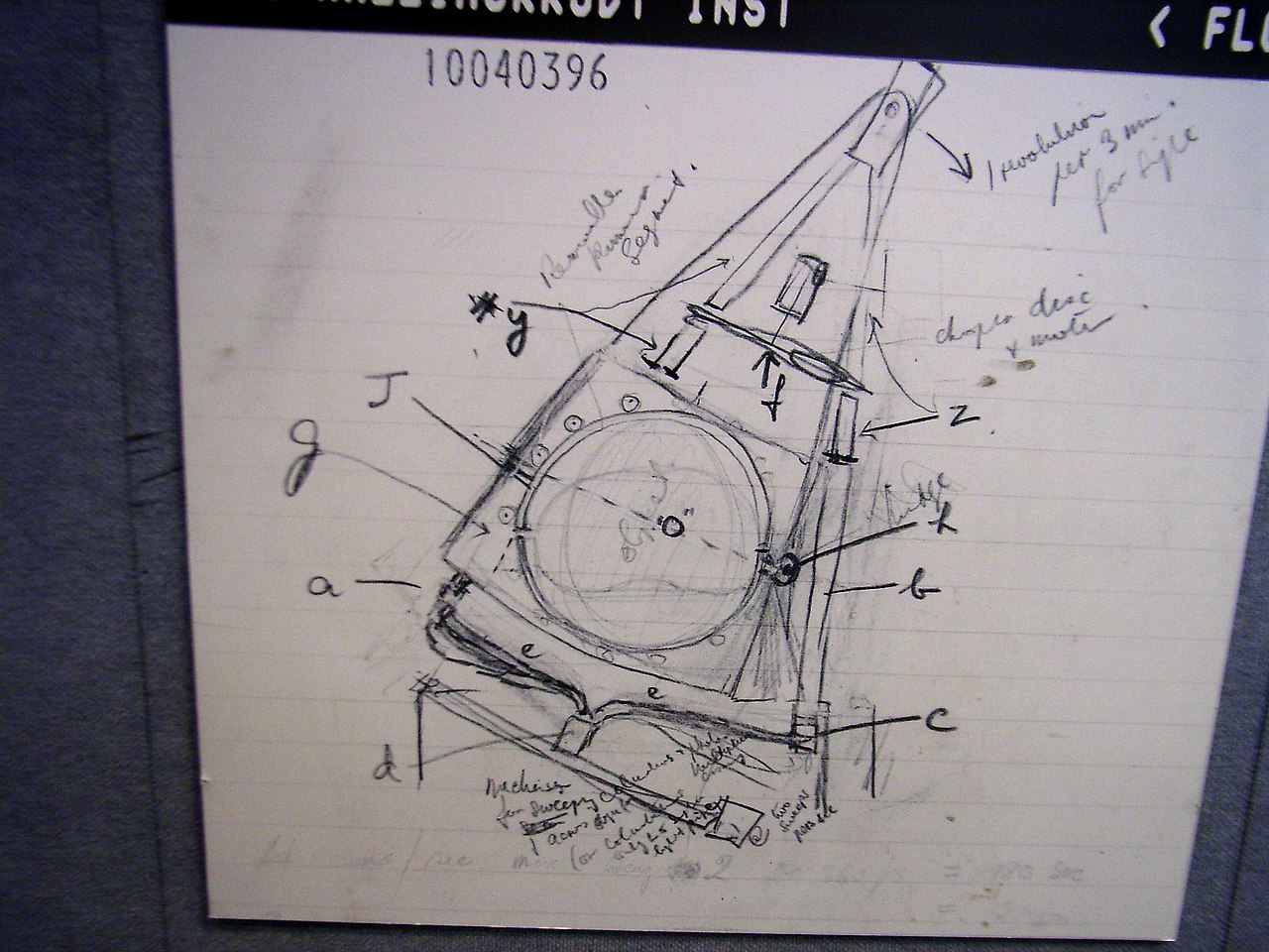Hounsfield's sketch of the prototype CT scanner